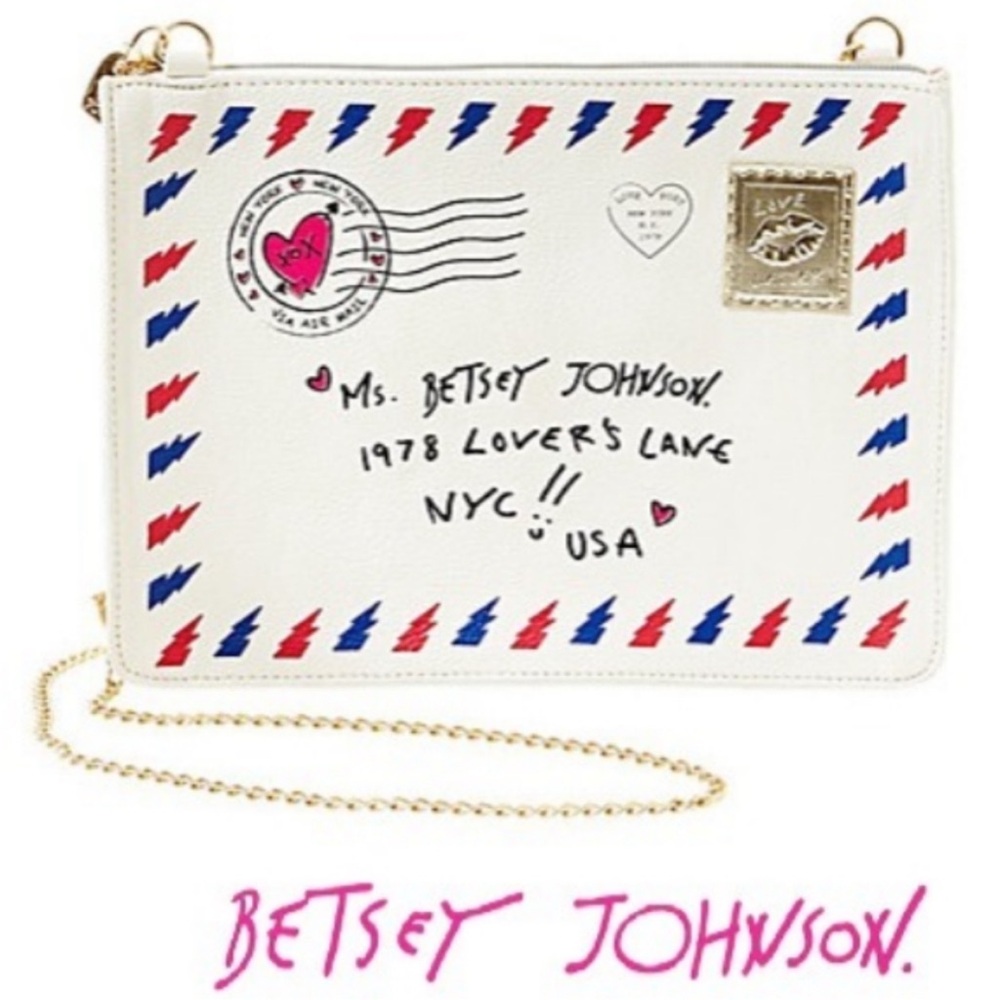 Betsey Johnson letter envelope crossbody